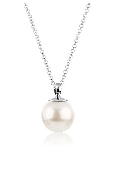 Nenalina Halskette Halskette Muschelkernperle Perlen-Anhänger 925 Silber