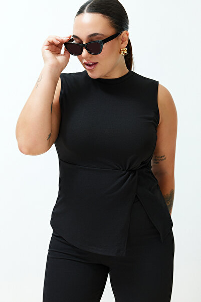 Trendyol Curve Set sezonier tricotat de jos - Detaliu cu fantă neagră TBBSS24CP00001