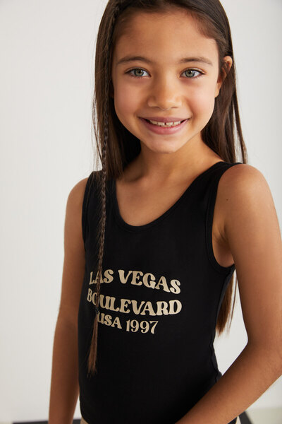 GRIMELANGE HETTYGRM24030 O Neck Slim Fit Sleeveless Printed Black Bottom-Top Set GRM24030HETTY