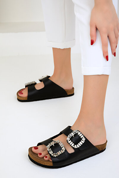 SOHO Women's Black Slippers 15103