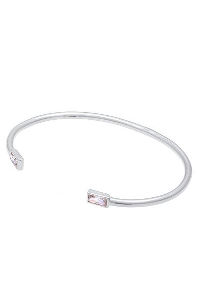 ELLI Armband Armreif Offen Zirkonia Rechteck Geo 925 Silber