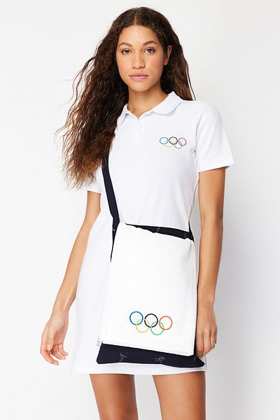 The Olympic Collection Schwarzes Strandtuch-Taschen-Set aus 100 % Baumwolle TBEAW24PH00000
