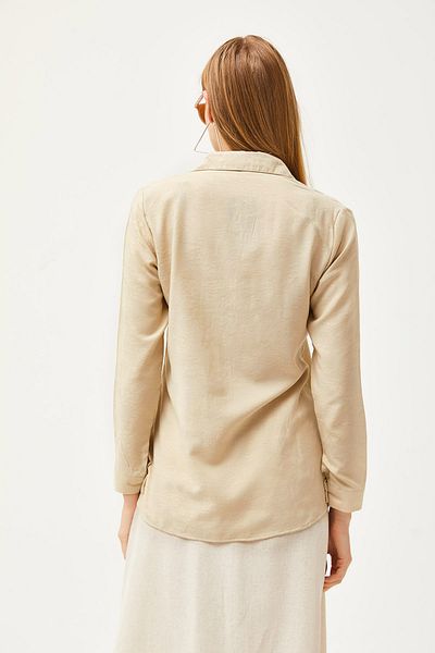 Olalook Női virágos kő Jacquard szatén szőtt ing GML-19001173