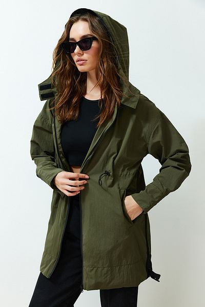 Trendyol Collection Khaki Oversize kabát do deště širokého střihu TWOSS24MO00030