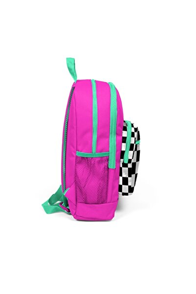 Coral High Kids  Neon Pembe Dama Desenli Dört Bölmeli Okul Çantası 23701