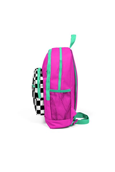 Coral High Kids  Neon Pembe Dama Desenli Dört Bölmeli Okul Çantası 23701