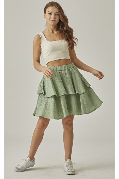 MUTİR МУСЛІНОВА СПІДНИЦЯ З ВОЛАНАМИ ТА ГУМОВИМИ РЕБРАМИ