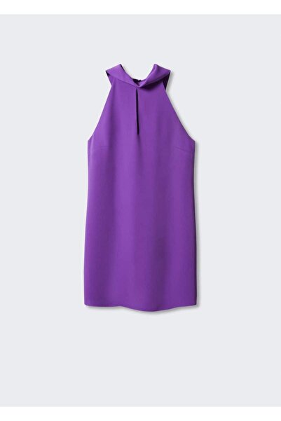 MANGO Woman Kurdeleli halter yakalı elbise