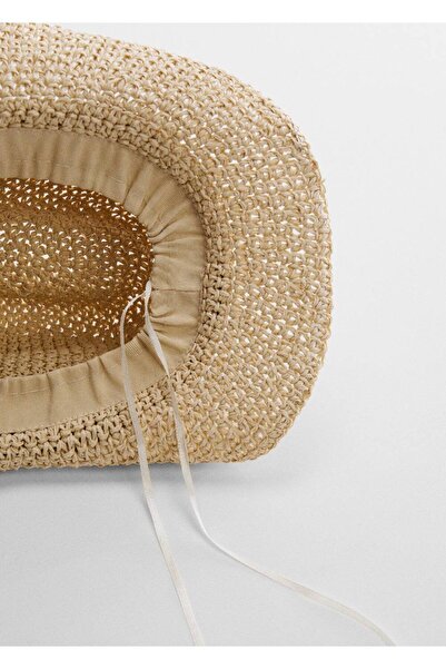 MANGO Woman Doğal Elyaf Şapka