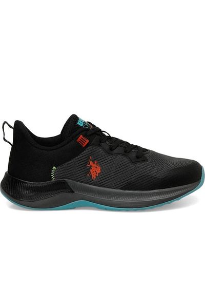 U.S. Polo Assn. Pantofi 4M Florin pentru bărbați - Detaliați negru, turcoaz și roșu