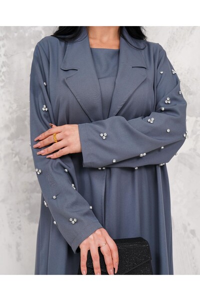 MAY MARA KADIN TAŞ İŞLEMELİ 2 Lİ  ABAYALI ELBİSELİ TAKIM