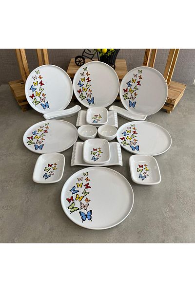 Keramika Team Breakfast Nordic Dance Of Butterfly 16 Pieces for 6 People