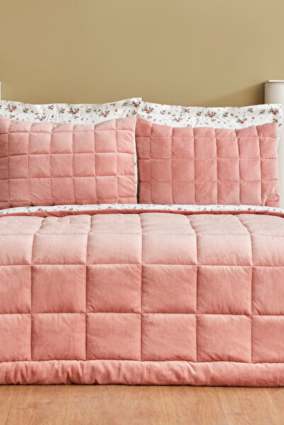 Karaca Home Лори Двойно печатен комплект за комфорт Powder