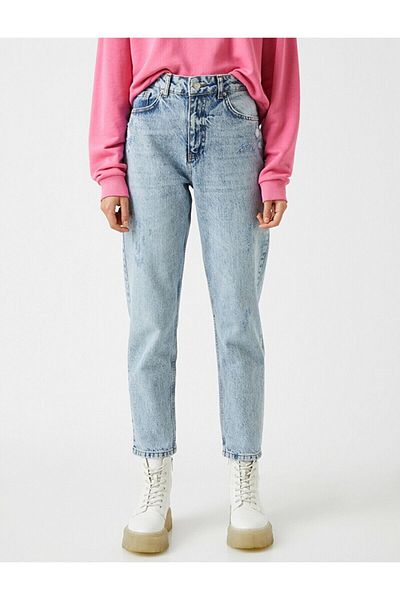 DRC trend Pantaloni de jeans pentru spălat cu zăpadă Danii Mom Jean Lycra pentru spălat cu zăpadă