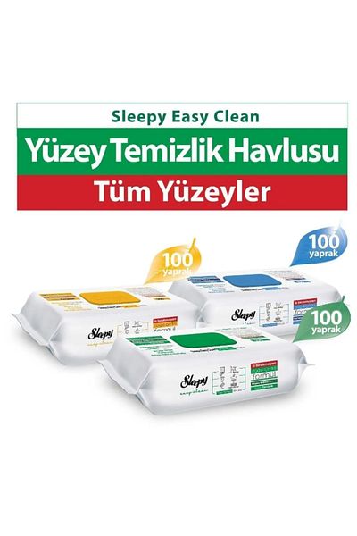 Sleepy Easy Clean White Soap Added+Bleach Added+Arab Soap Added 3X100 (300 Sheets)