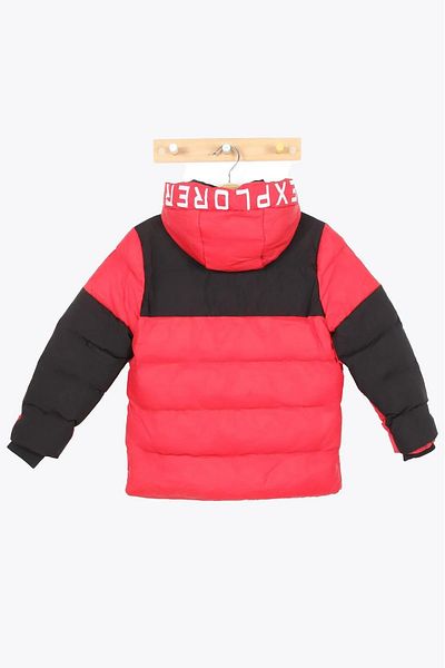 PIQUE Pıque Boy's Hooded Puffer Jacket with Lettering RENBOY