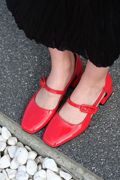 Sibel Durmaz Viva Red Buckle Detailed Heeled Shoes