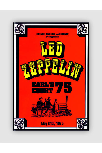 fırsatlar diyarı Poster de perete cu muzică rock Led Zeppelin Earl's Court 75 - Hârtie groasă - Fără cadru