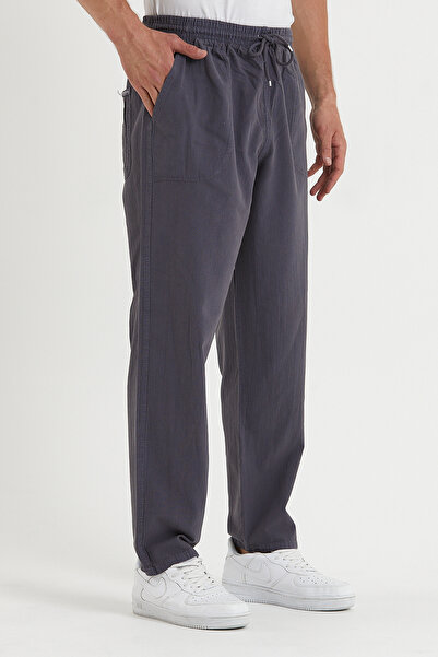 COMBİNE MİCHAİL Erkek Füme Renk Basic Relaxed Fit Jogger Pantolon