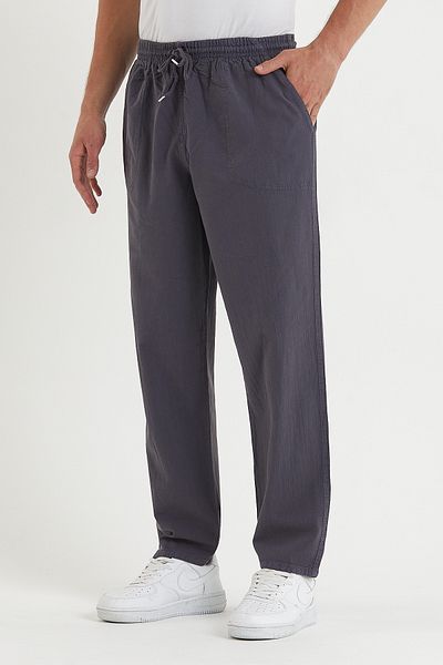 COMBİNE MİCHAİL Men's Smoke Color Basic Relaxed Fit Jogger Pants