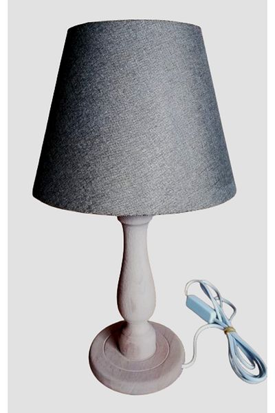 TEKAY AYDINLATMA Wicker Head Lampshade with Raw Wood Legs