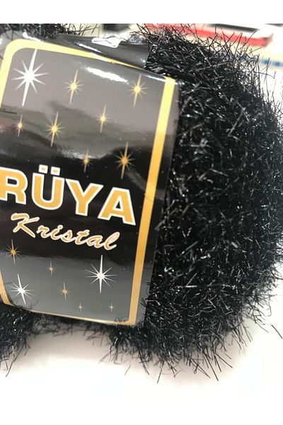 Rüya Κρυστάλλινο Ασημί Σχοινί Μαύρο