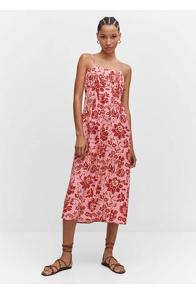 MANGO Woman Μίντι Φόρεμα με floral σχέδιο