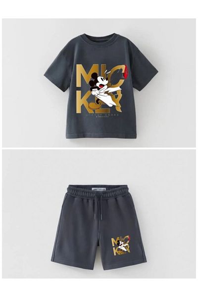 Machetta Children's Mickey Printed Top and Bottom Set with Shorts