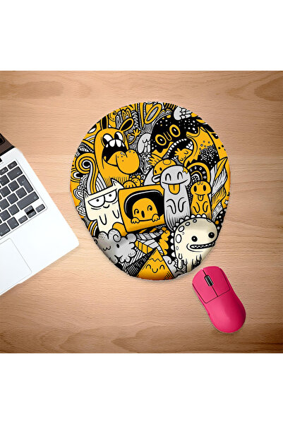 UcuruStore Κίτρινο Mouse Pad με χαρακτήρες κινουμένων σχεδίων και στήριγμα κα...
