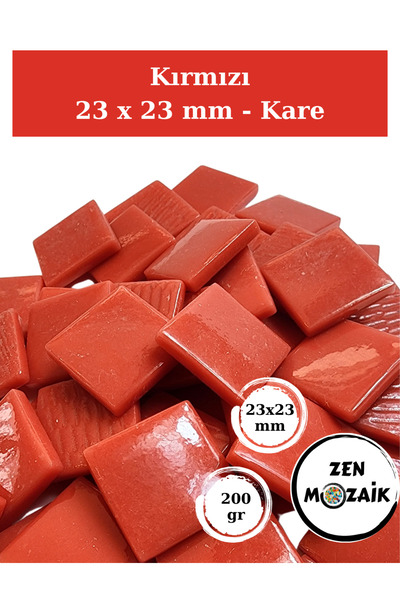 Zen Mozaik Sanatsal Mozaik Çalışmalarınız için 23 x23 mm - Kare Cam Mozaik Taşı