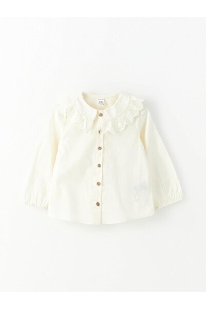 LC Waikiki Baby Bebe Yaka Uzun Kollu Kız Bebek Gömlek