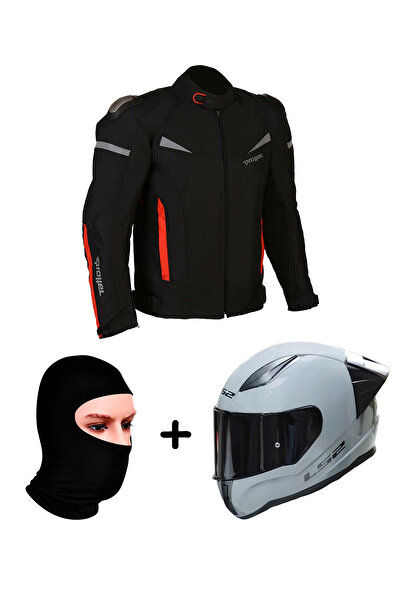 LS2 ProheI COLOMBIA MONT SİYAH-KIRMIZI+RAPID 2 RACE NARDO GRİ KASK+VEXO BALAKLAVA