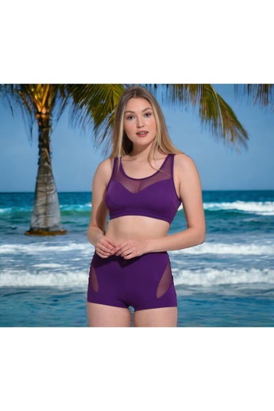 Shopiolog Μπικίνι με διάφανο σορτς από τούλι