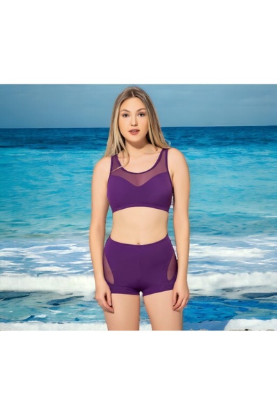 Shopiolog Μπικίνι με διάφανο σορτς από τούλι