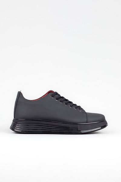 MARCOMEN Men's Black Genuine Leather Casual Shoes