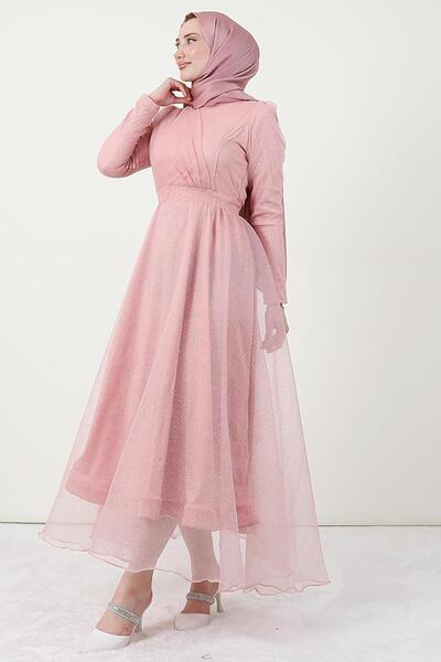 giz astore Alara Tesettür Abiye Pudra