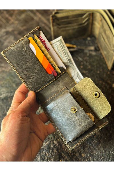 zarif atölye cenova coin compartment genuine leather wallet portfolio handmade leather