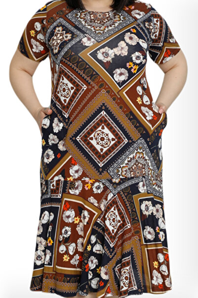 Lagertha by İntensive Rochie de damă, cu buzunare, cu mânecă scurtă, 100% viscoză, mărime mare