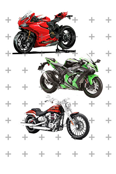 Lyroni Yenilebilir Şeker Kağıt Motosikletler Temalı Pasta Süsleme