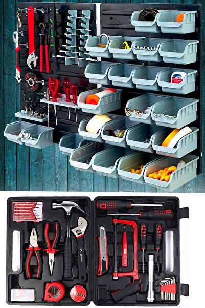 STAXX POWER Efsanevi Kombinasyon: Duvara Monte Edilebilen 43 Parça Organizatö...