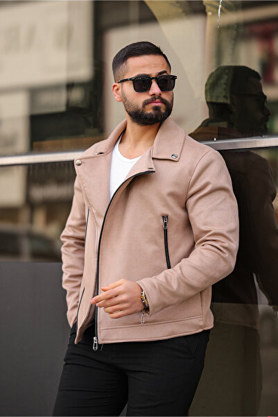 BASEL.CO Biker Suede Slim Fit Jacket