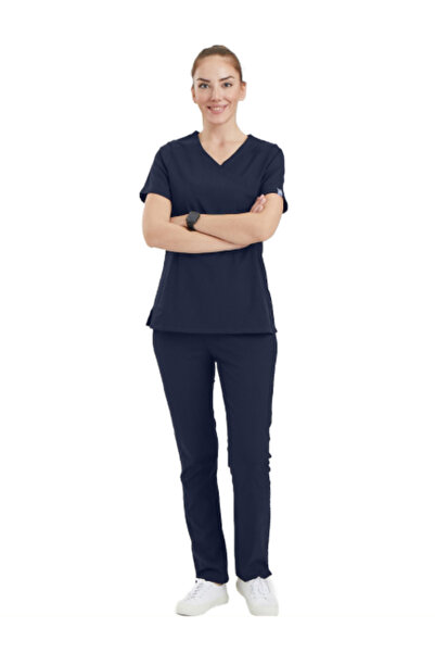 Wio Uniform CLOWER- Kadın Likralı Lacivert Üniforma Takımı