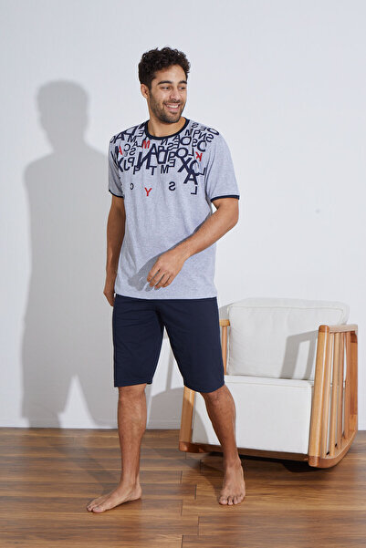 Ayans Pijama Combed Cotton Single Jersey Men's Capri Pajama Set