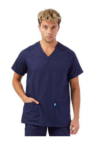 Wio Uniform BASIC Men's Cotton Navy Blue Uniform Top