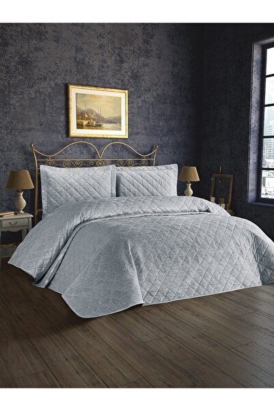 AYBERK HOME TEXTİLE NALIA ÇİFT KİŞİLİK YATAK ÖRTÜSÜ -AÇIK GRİ