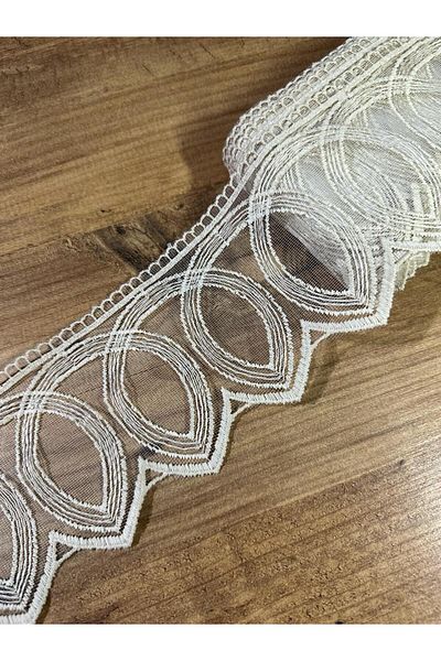 efem gipür Single Ring French Lace Tape Matte embroidered 9 mt Capicino