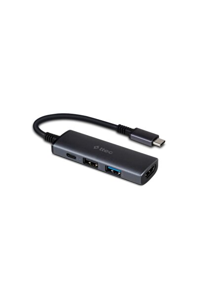 Ttec 4in1 100w Type C Çoğaltıcı Çevirici Hub, 2x Usb, 1x Pd Type C Ve 1x 4k Hdmi Girişli Çoğaltıcı A