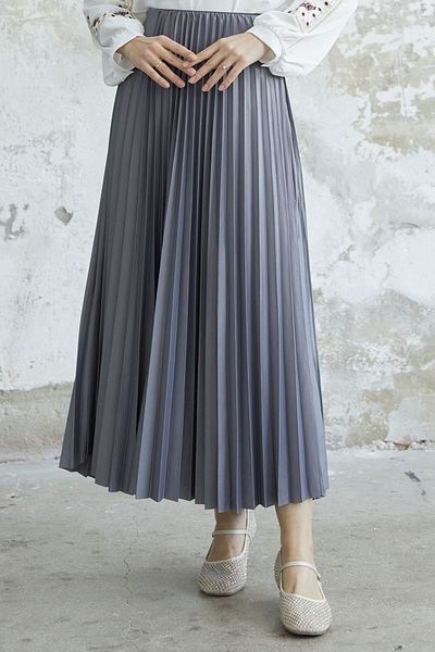 InStyle Tight Pleated Skirt - Anthracite