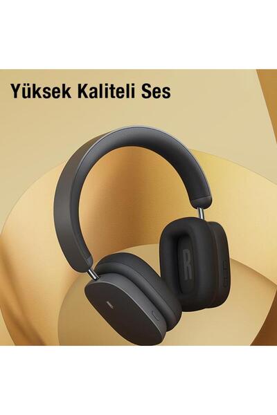 Baseus Bt5.2v Hybrid Anc 45db Gürültü Engelleyici Kafaüstü Mikrofonlu Kulaklık, 800mah Bataryalı