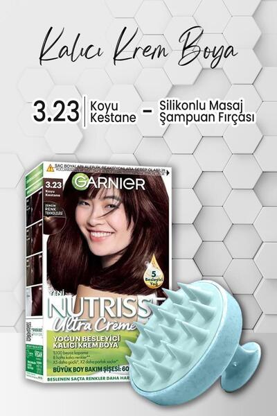 Garnier Nutrisse Besleyici Kalıcı Krem Saç Boyası 3.23 Koyu Kestane Ve Şampua...